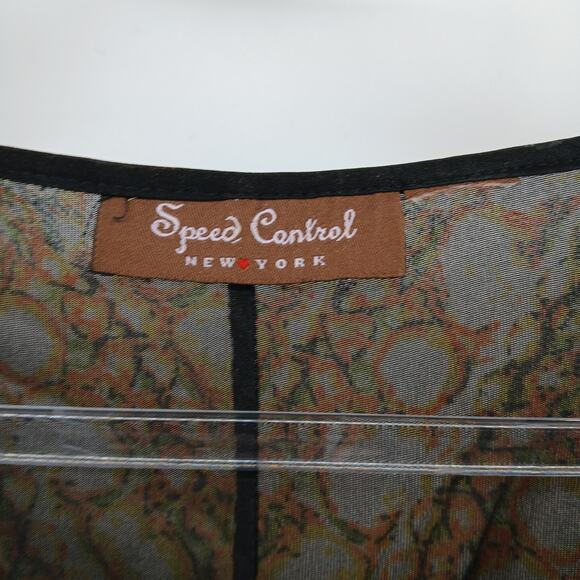 Speed Control NY Multi Color Print Kaftan Dress Womens MD Y2K Boho Vacation Swim - Picture 4 of 8